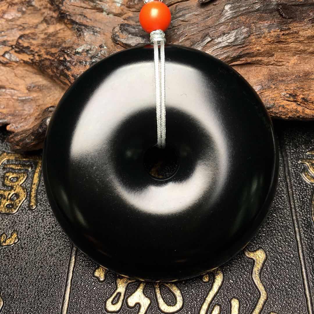 【97831】和田玉墨玉平安扣