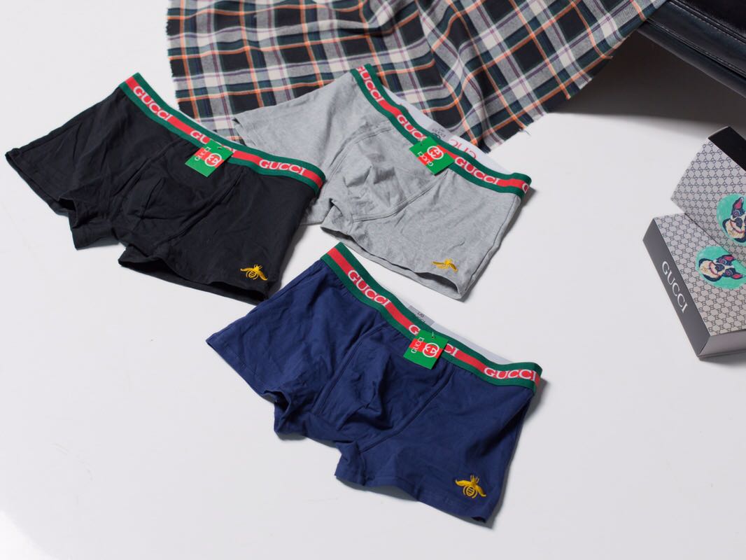 点此购买 gucci 古驰 一盒3条装男士内裤