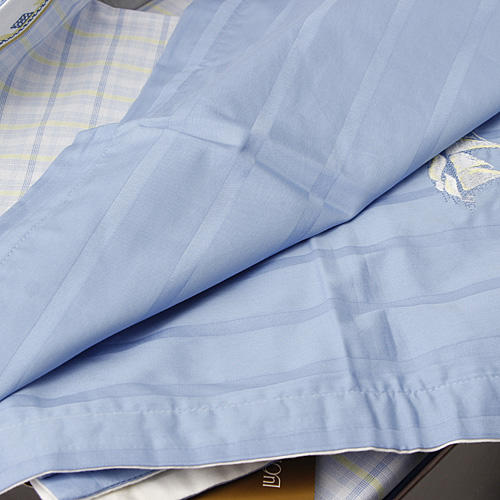 罗莱家纺蓝色格子刺绣四件套100%棉 礼盒 TY5996 C21 商品图5