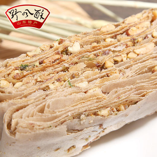 野风酥山东特产香酥煎饼120g盒装薄脆咸手工杂粮花生夹心加馅掉渣 商品图3
