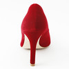 73hours 35码红色丝绒高跟鞋浅口尖头女鞋婚鞋C45 商品缩略图2
