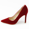 73hours 35码红色丝绒高跟鞋浅口尖头女鞋婚鞋C45 商品缩略图1