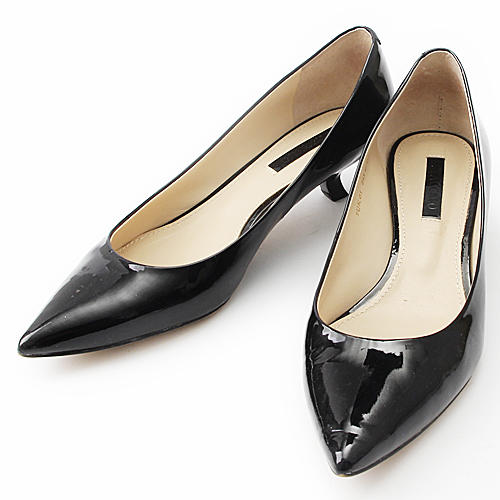 思加图39码黑色漆皮胎牛皮革真皮鞋女9UK01DU1 C45 商品图0