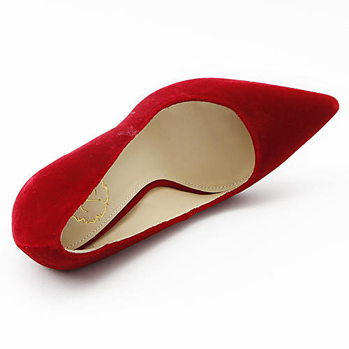 73hours 35码红色丝绒高跟鞋浅口尖头女鞋婚鞋C45 商品图4