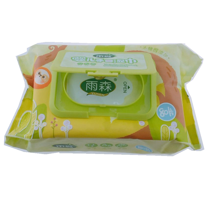 雨森新品婴儿手口湿巾80片装 加盖宝宝儿童无香湿纸巾