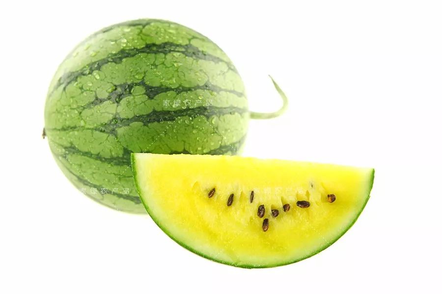 家绿 黄瓤西瓜 瓜肉沙脆且超甜-2只装