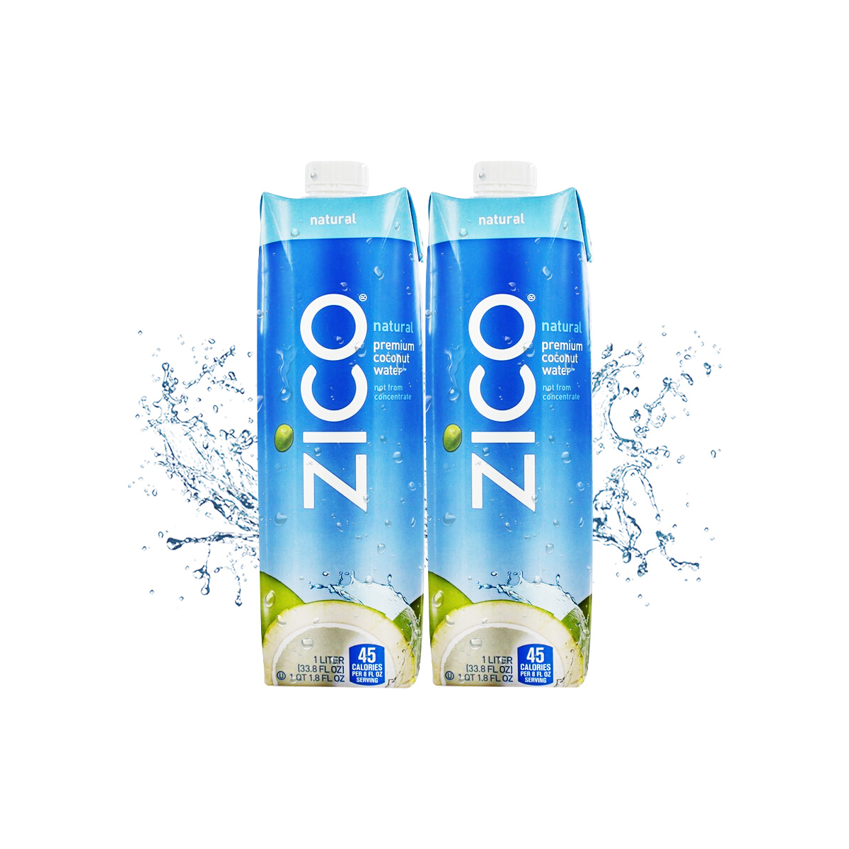 企鹅市集 | 泰国zico椰子水1l装两瓶椰青鲜榨原汁不加糖 保质期至9月
