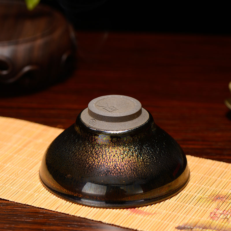 lyb建盏 曜变七彩玉兰杯 冠军极品