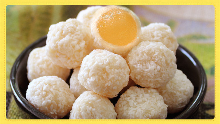 【食品】南国开心椰球原味/芒果味100g 椰蓉球夹心椰子球