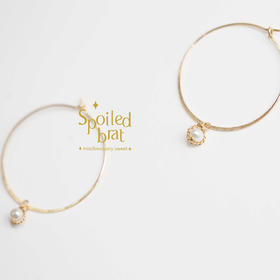 SpoiledBart Jewelry 珍珠麻花耳圈