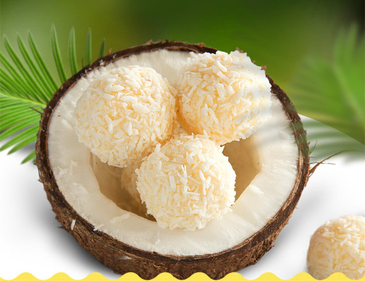 【食品】南国开心椰球原味/芒果味100g 椰蓉球夹心椰子球