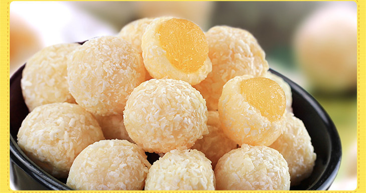 【食品】南国开心椰球原味/芒果味100g 椰蓉球夹心椰子球