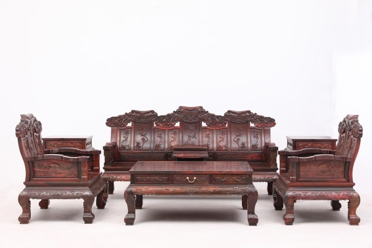 大红酸枝(交趾黄檀)沙发七件套(运费到付) - 5833红木导购网