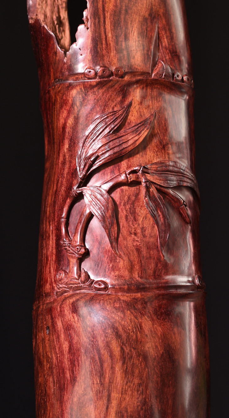 【一物一拍】海南黄花梨手工雕刻工艺品之竹爆平安 摆件