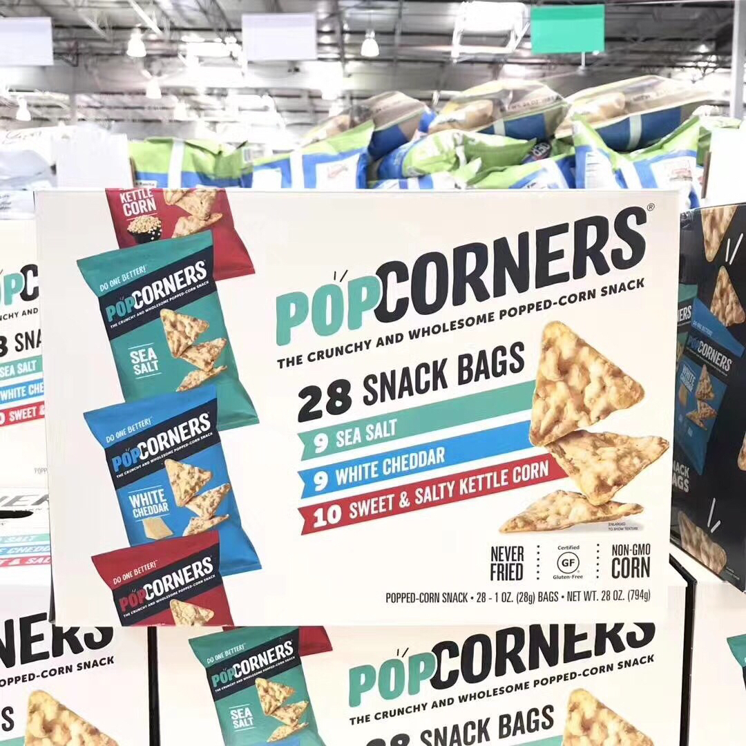 popcorners是美国卖的最好的玉米片,从不油炸,都是烘培的