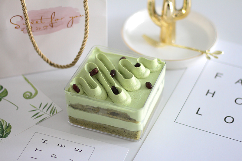 抹茶蜜豆盒子蛋糕