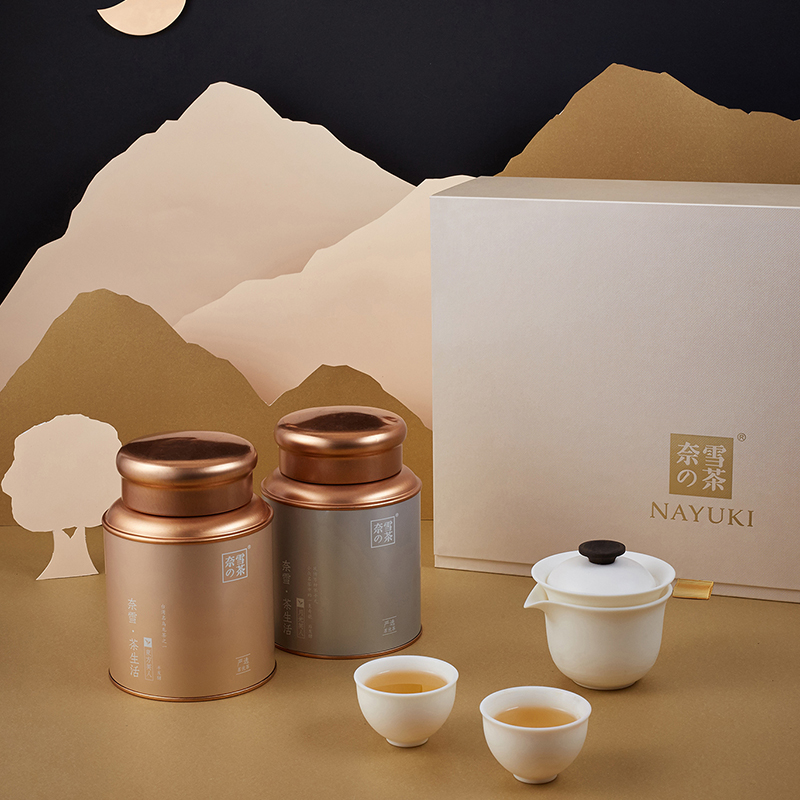 【奈雪茶礼盒--美人凝香】 月光美人 东方美人 配白瓷盖碗茶器组合