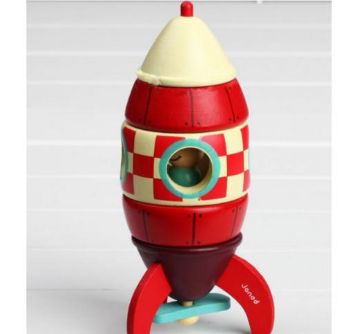 【玩具】*janod拆装模型—飞机火箭直升机儿童木制磁性玩具动手益智5