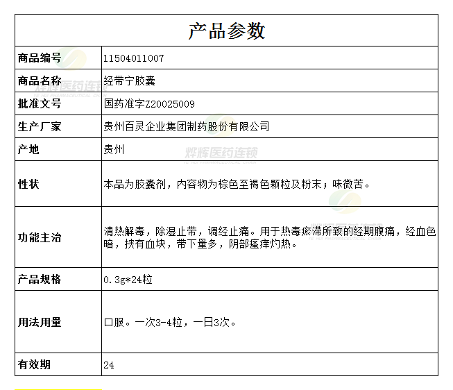 经带宁胶囊贵州百灵03g*24粒