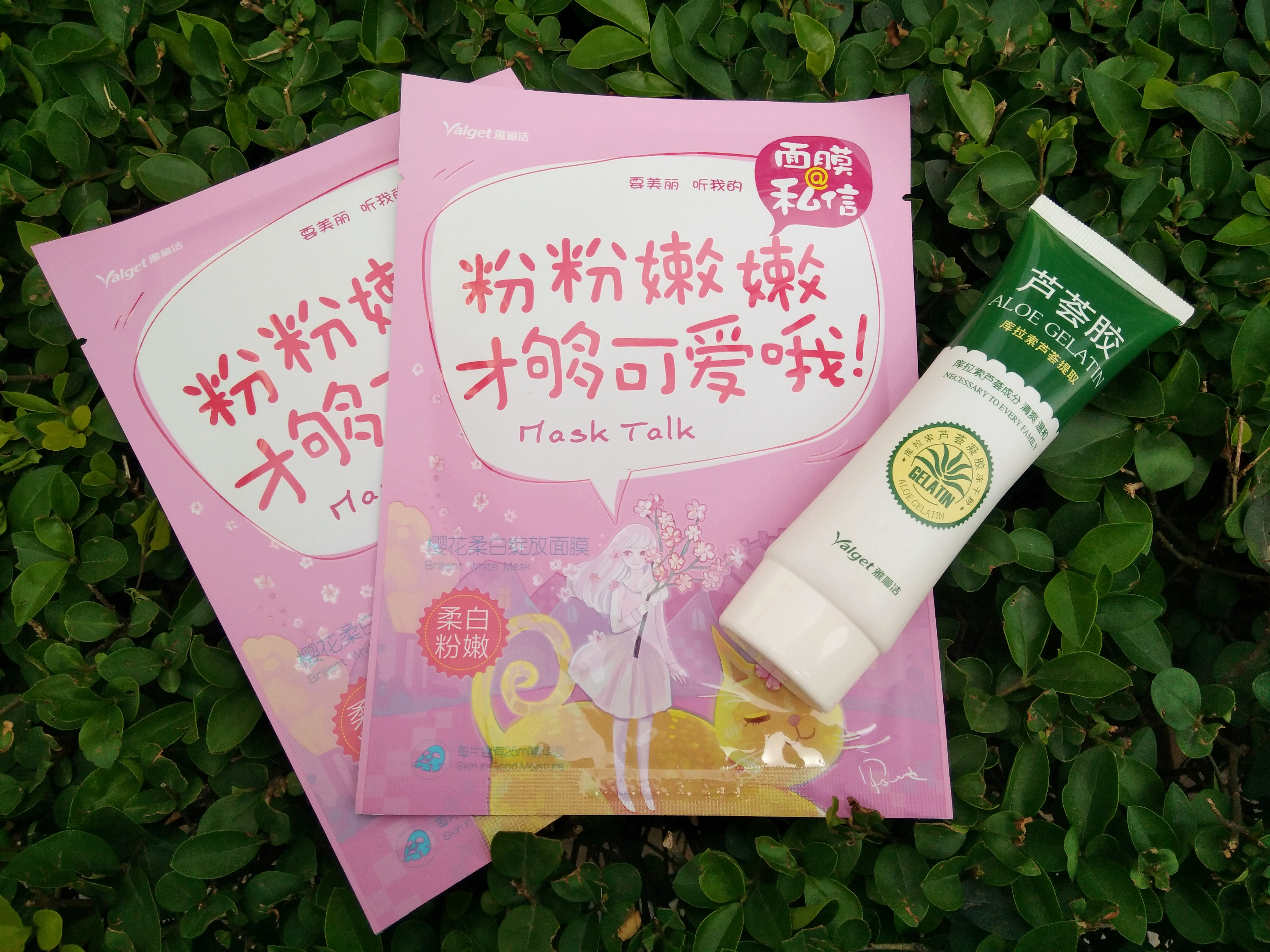 雅丽洁芦荟胶45g 私信樱花面膜2片