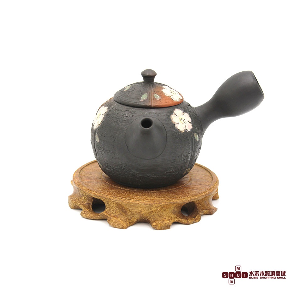 常滑烧 茶壶 8-109 素三 窑变枝垂樱茶壶 270ml