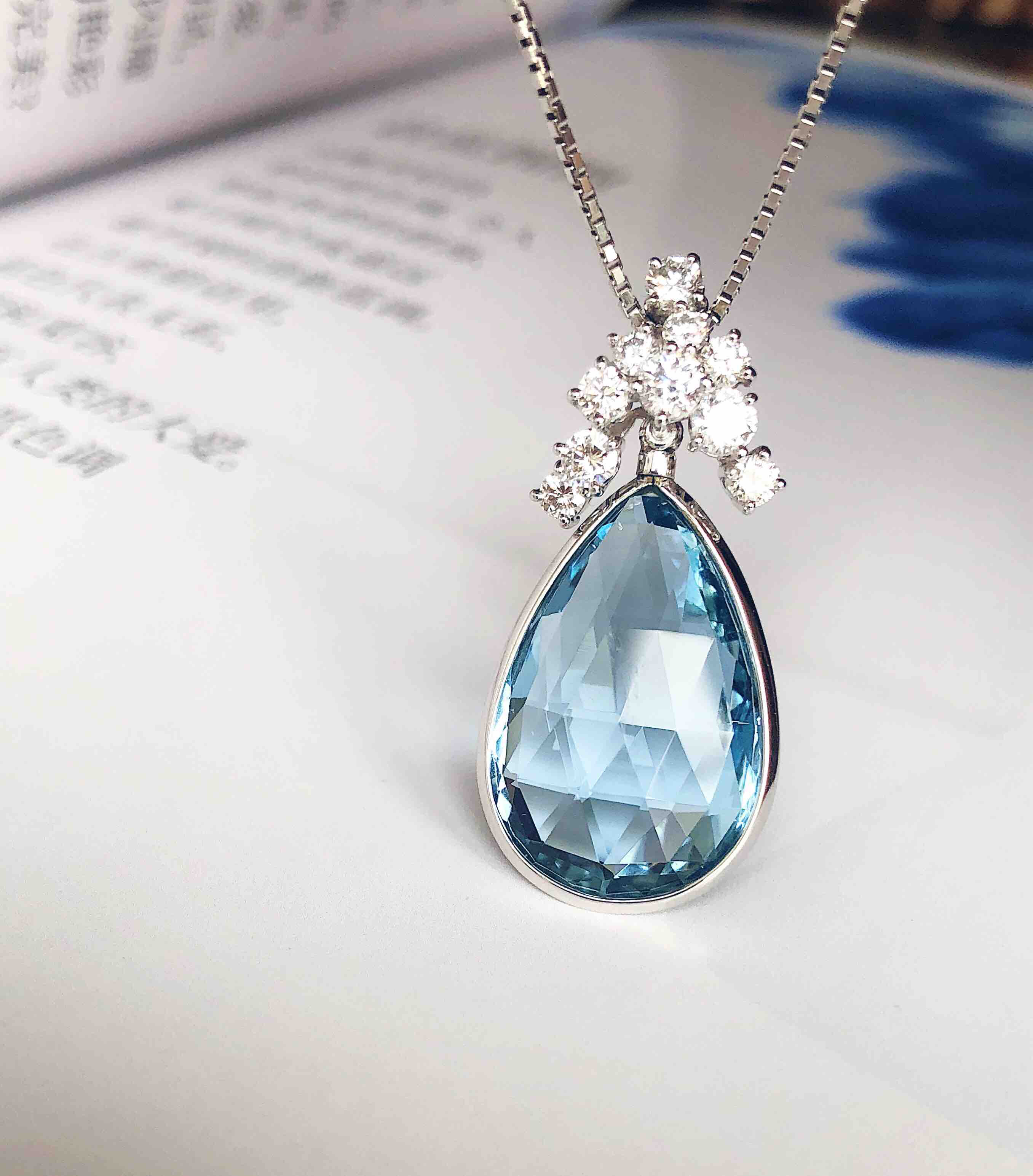 15.12克拉天然海蓝宝石吊坠