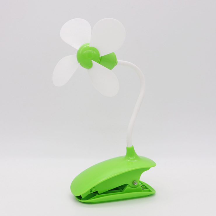 【风扇】夏季创意便携手持四叶风扇办公室静音usb充电迷你台夹学生小