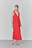 AtelierMissLu / Lena-正红色深V露背褶皱礼服裙 商品缩略图4