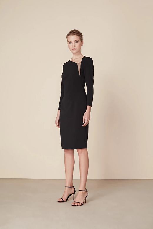 AtelierMissLu / Ingrid-黑色肩部透视连身裙 商品图1