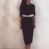 AtelierMissLu / Nicola-黑色腰带式装饰连身裙 商品缩略图0