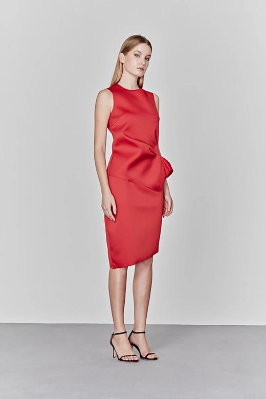 AtelierMissLu/Bridget- 红色腰间褶饰小礼服 商品图2