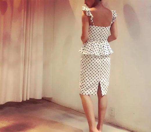 Atelier Miss Lu/ Molly- 黑白波点百褶连身裙 商品图2