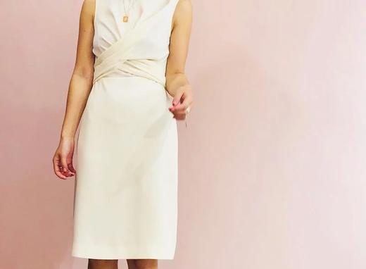 Atelier Miss Lu / Taylor-白色腰间交叉系带连身裙 商品图2