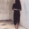 AtelierMissLu / Nicola-黑色腰带式装饰连身裙 商品缩略图1