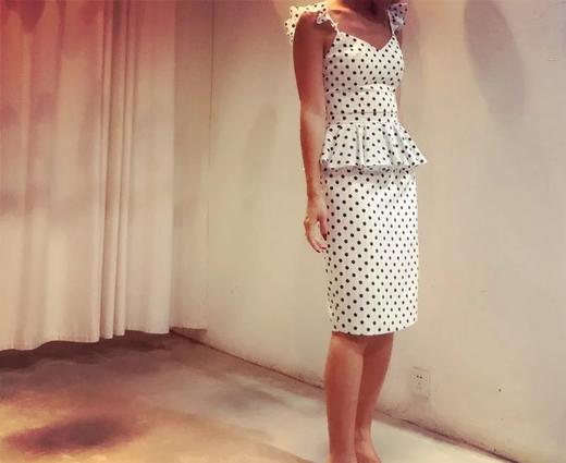 Atelier Miss Lu/ Molly- 黑白波点百褶连身裙 商品图4