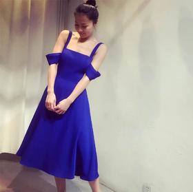 Atelier Miss Lu/ Pamela-宝蓝色露背系带连身裙