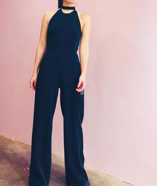 AtelierMissLu / Alexis-黑色挂脖露背连体裤 商品图2