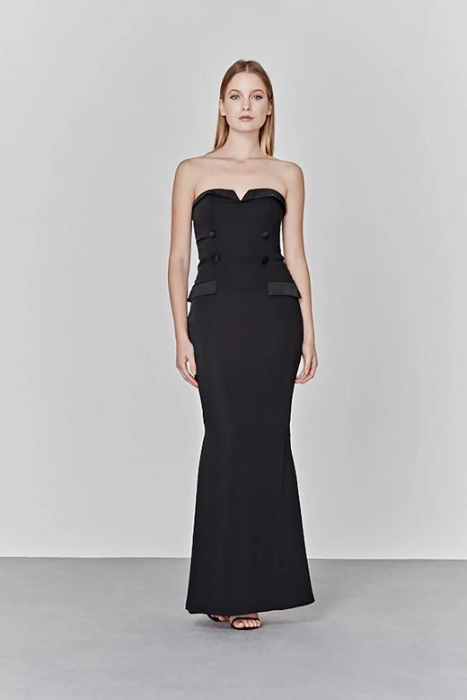 Atelier Miss Lu/ Adelaide - 黑色抹胸鱼尾曳地长礼服 商品图2