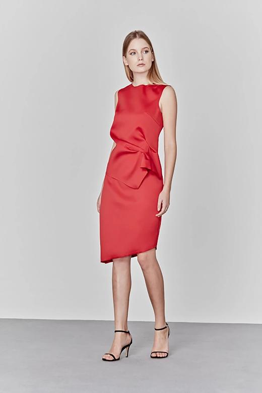 AtelierMissLu/Bridget- 红色腰间褶饰小礼服 商品图1