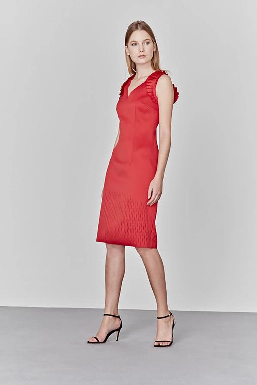 Atelier Miss Lu/ Salome-红色肩部褶饰小礼服 商品图4
