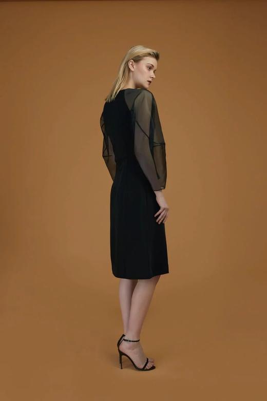 Atelier Miss Lu / Novia - 黑色欧根纱廓形连身裙 商品图1