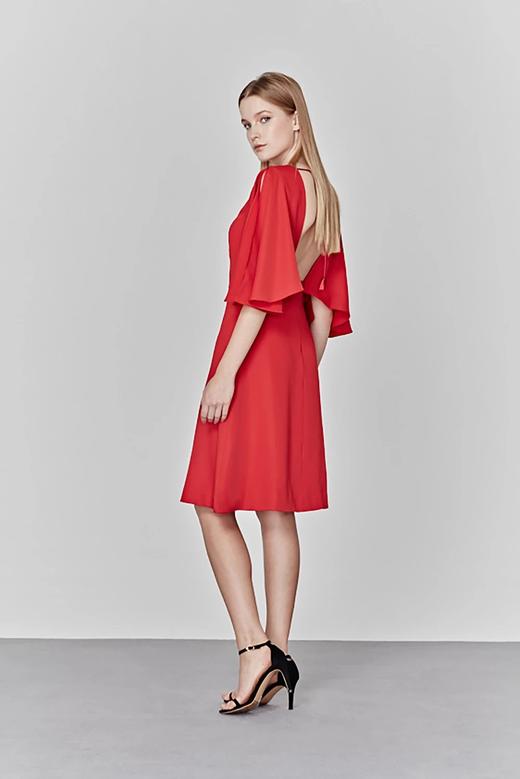 AtelierMissLu/ Myra- 红色挖肩露背连身裙 商品图3