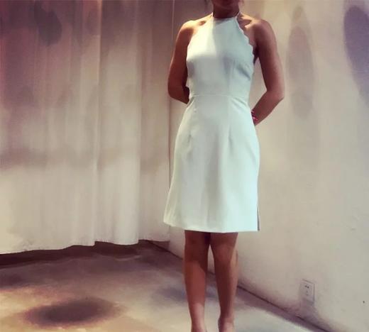 Atelier Miss Lu/Cara-薄荷绿扇贝边挂脖连身裙 商品图3