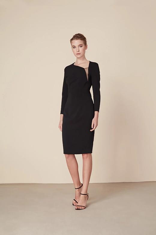 AtelierMissLu / Ingrid-黑色肩部透视连身裙 商品图2