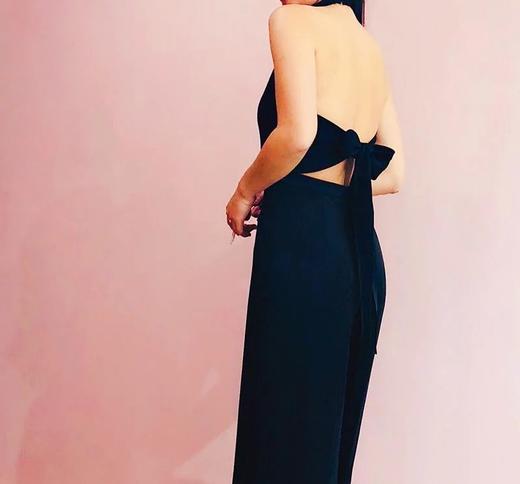 AtelierMissLu / Alexis-黑色挂脖露背连体裤 商品图3