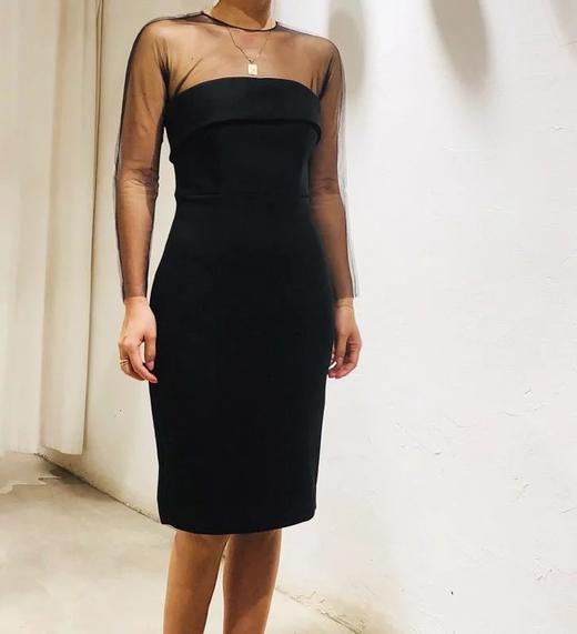 AtelierMissLu / Rosalind-黑色欧根纱翻折抹胸小礼服 商品图0