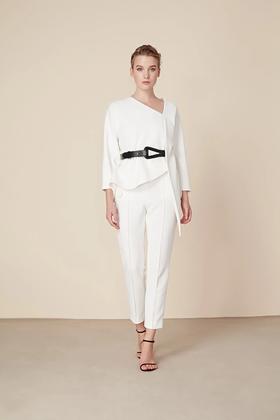 AtelierMissLu/ Nelly-白色修身九分裤