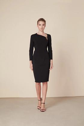 AtelierMissLu / Ingrid-黑色肩部透视连身裙