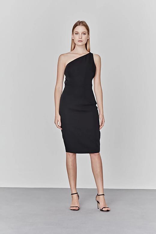 Atelier Miss Lu/ Teresa- 黑色斜肩露背小礼服 商品图2