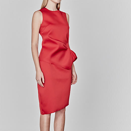 AtelierMissLu/Bridget- 红色腰间褶饰小礼服 商品图0